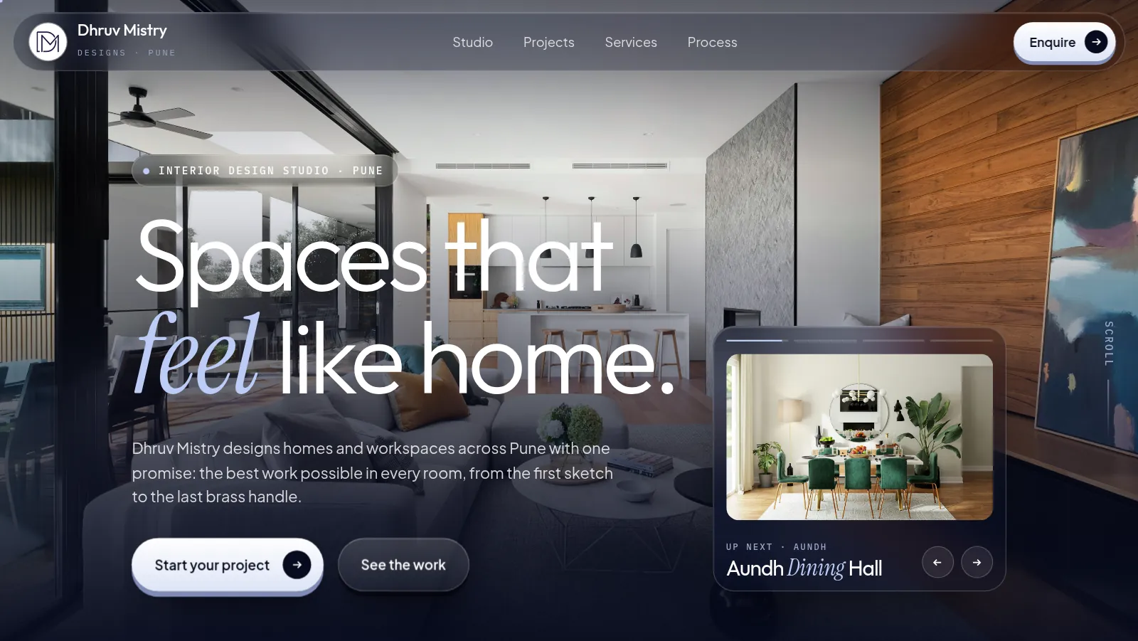 Dhruv Mistry Designs website by SkyUnfold